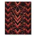Abstract Geometric Red Chevron Network Rug