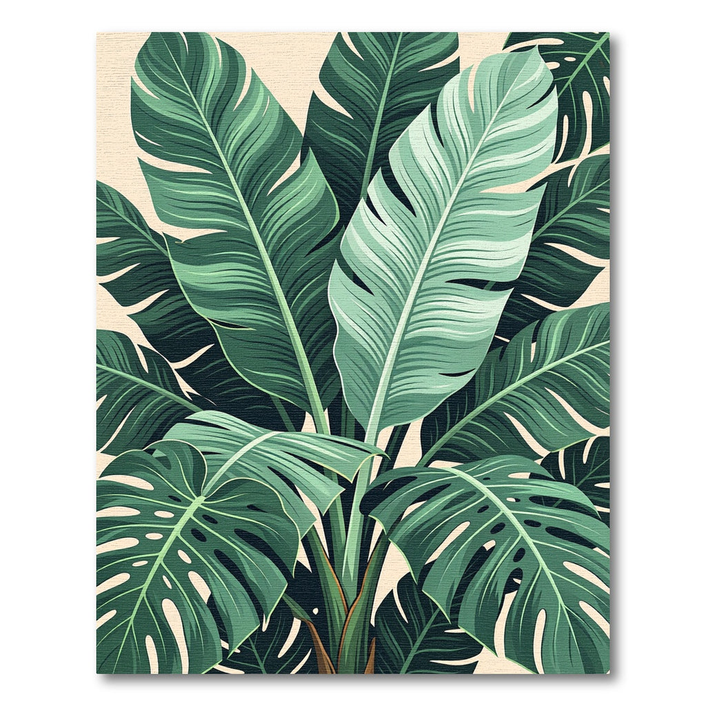 Lush Tropical Banana Leaf Foliage Rug