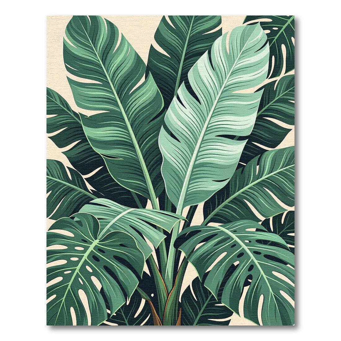 Lush Tropical Banana Leaf Foliage Rug