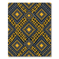 Charcoal Gold Geometric Diamond Lines Rug