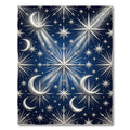 Celestial Silver Moon and Starry Sky Rug