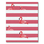 Coral Pink Flamingo Stripe Pattern Rug