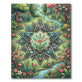 Botanical Star Medallion Spring Garden Rug