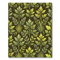 Green Leafy Botanical Floral Garland Rug