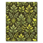 Green Leafy Botanical Floral Garland Rug