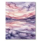 Ethereal Watercolor Mountain Sunset Landscape Rug