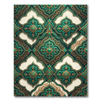 Emerald Gold Ornate Arabesque Rug