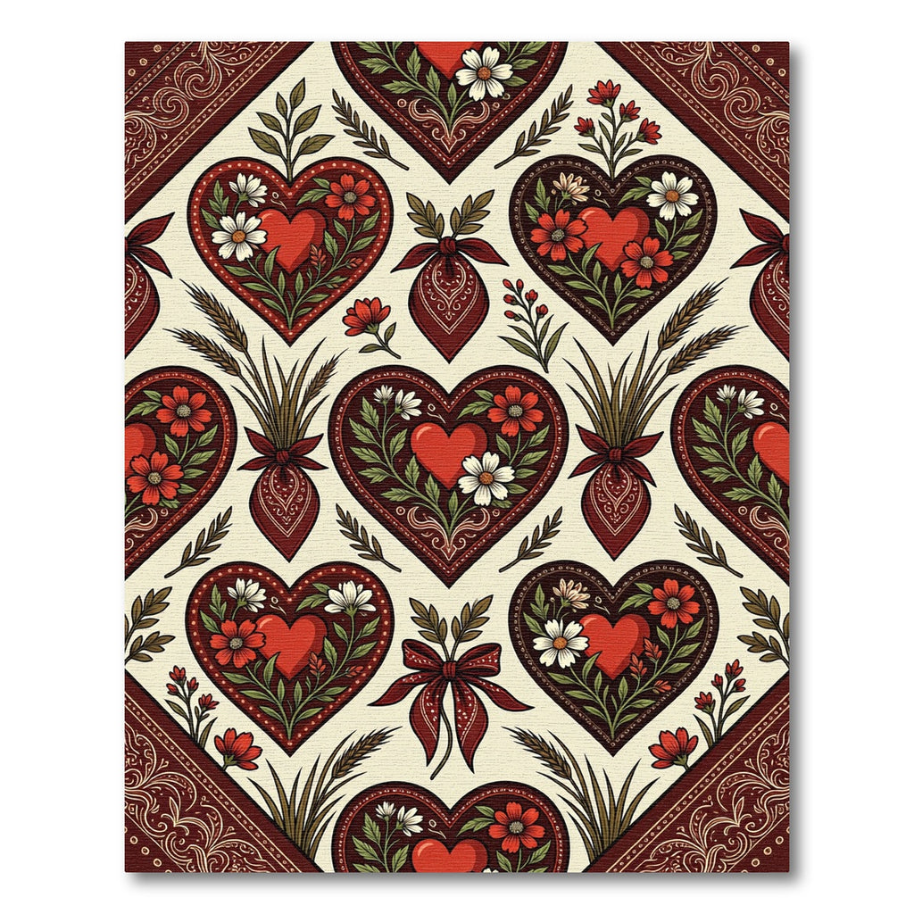 Crimson Heart Floral Garden Repeat Rug
