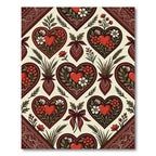 Crimson Heart Floral Garden Repeat Rug