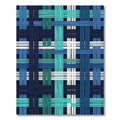 Woven Blue and Teal Grid Line Rug