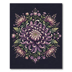 Purple Chrysanthemum Garden Medallion Rug