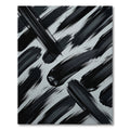 Modern Abstract Black Ink Brushstroke Rug