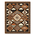 Earthy Terracotta Geometric Sacred Step Rug