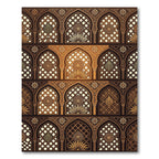 Golden Arched Lattice Geometric Wall Art Rug