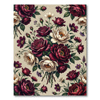 Rich Crimson Floral Bouquet Harmony Rug