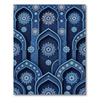 Midnight Blue Starry Arch Tile Rug