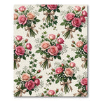 Romantic Pink Rose Garden Bouquet Rug