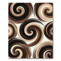 Rich Brown Swirls Abstract Rug