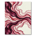 Crimson Flowing Abstract Watercolor Rug