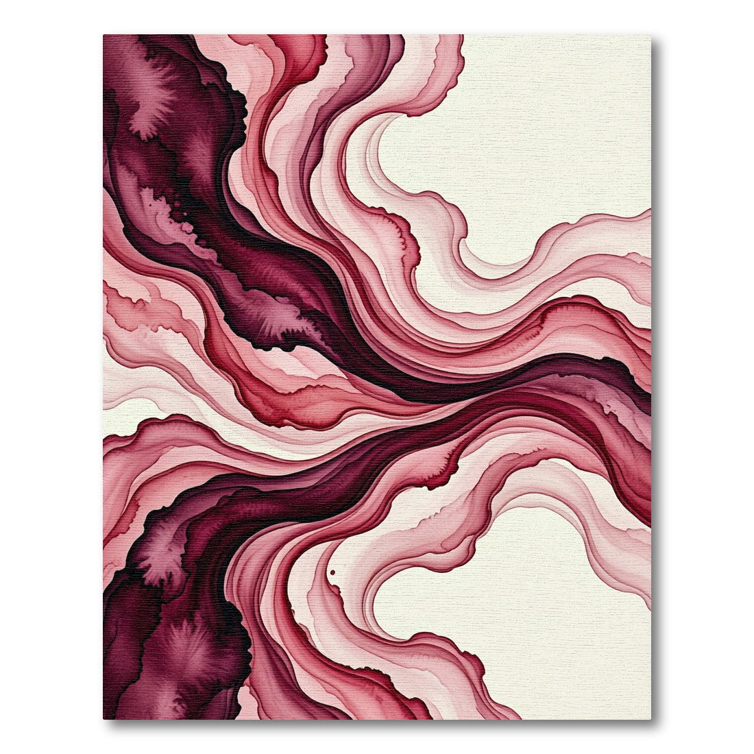 Crimson Flowing Abstract Watercolor Rug