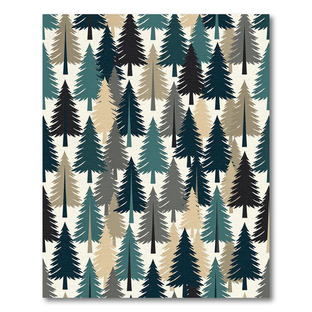Modern Forest Pine Tree Evergreen Wallpaper Rug