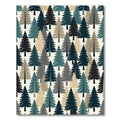 Modern Forest Pine Tree Evergreen Wallpaper Rug