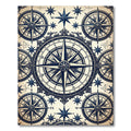 Nautical Mariner Compass Navy Anchor Decor Rug