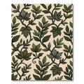 Earthy Green Botanical Vine Foliage Rug