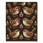Earthy Brown Sparrow Botanical Meadow Rug
