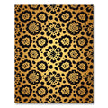 Gold Leopard Flower Geometric Rug