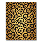 Gold Leopard Flower Geometric Rug