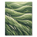 Lush Emerald Wheat Field Swirls Rug
