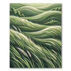 Lush Emerald Wheat Field Swirls Rug