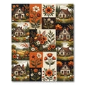 Rustic Autumn Cottage Floral Patchwork Rug