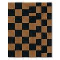 Modern Black and Tan Geometric Checkerboard Rug