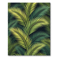 Vibrant Green Palm Fronds Botanical Rug