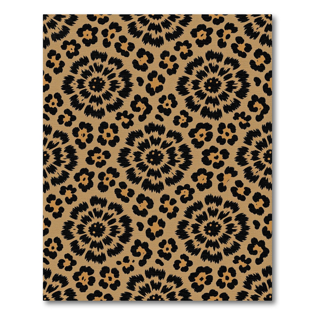 Brown Black Leopard Round Medallion Rug