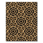 Brown Black Leopard Round Medallion Rug