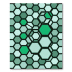 Modern Sage Geometric Hexagon Mosaic Rug
