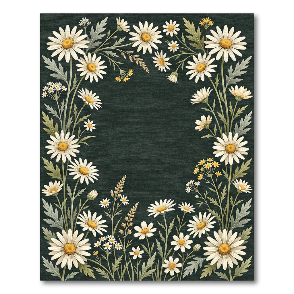 White Daisy Floral Garland Meadow Rug