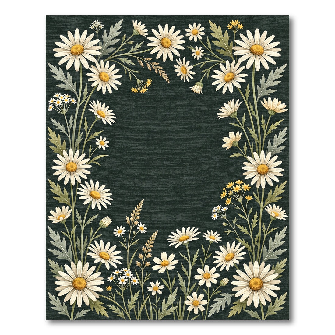 White Daisy Floral Garland Meadow Rug