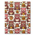 Cheerful Teddy Bear and Honey Pot Rug