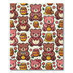 Cheerful Teddy Bear and Honey Pot Rug