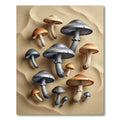 Earthy Mushroom Forest Fungi Sand Canvas Rug