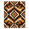 Bold Orange Black Geometric Tribal Area Rug