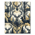 Majestic Forest Stag Cream Gold Rug