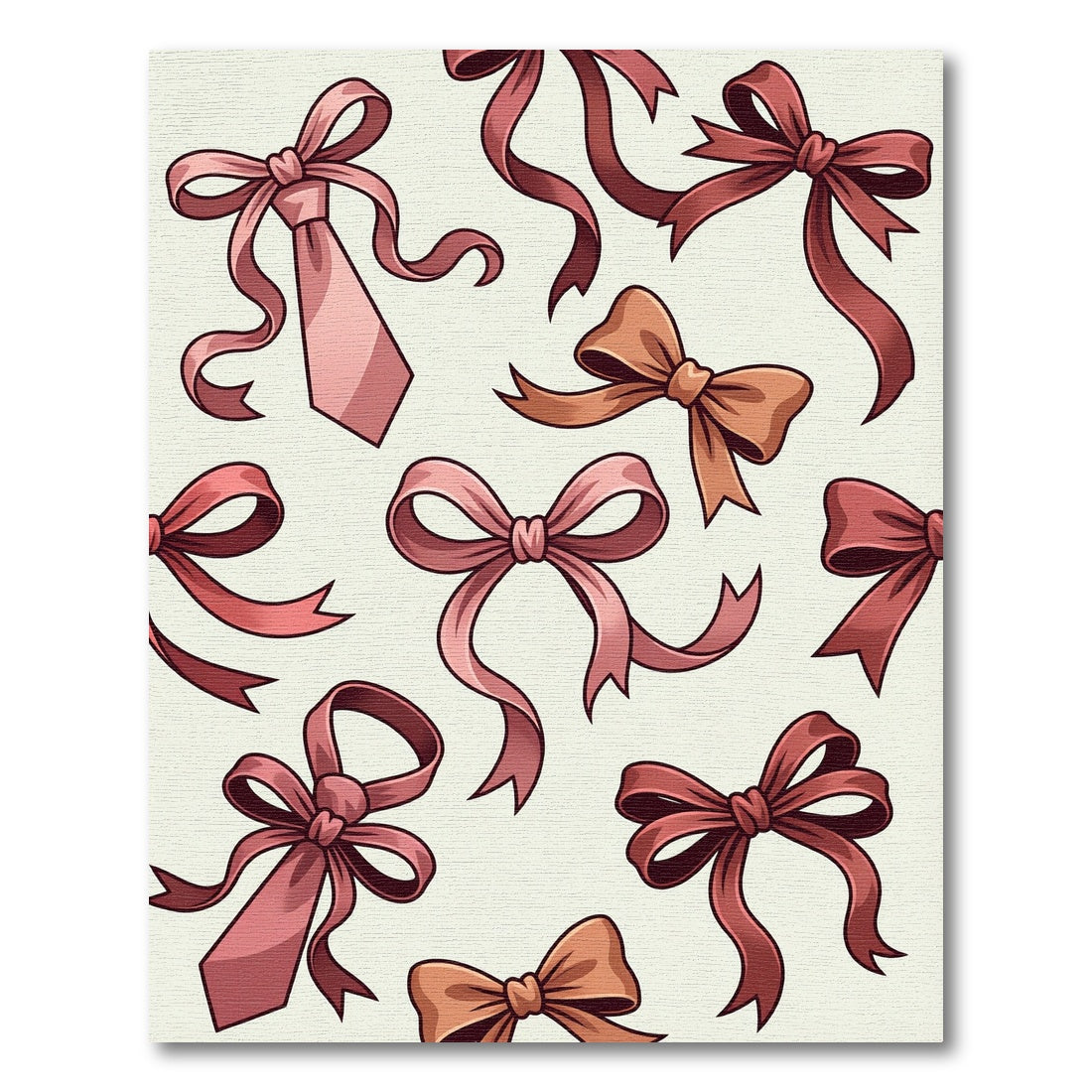 Charming Pink Ribbon Bow Aesthetic Rug