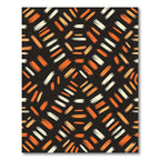 Orange White Brush Stroke Medallion Rug