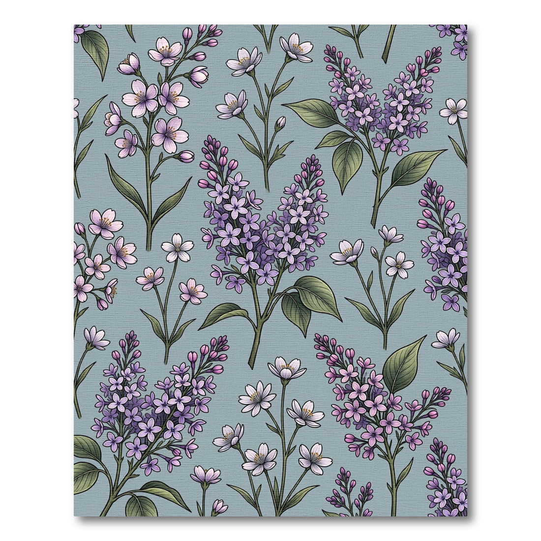 Soft Lavender Blossom Branch Pattern Rug