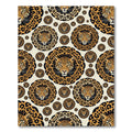Golden Leopard Spotted Medallion Art Rug